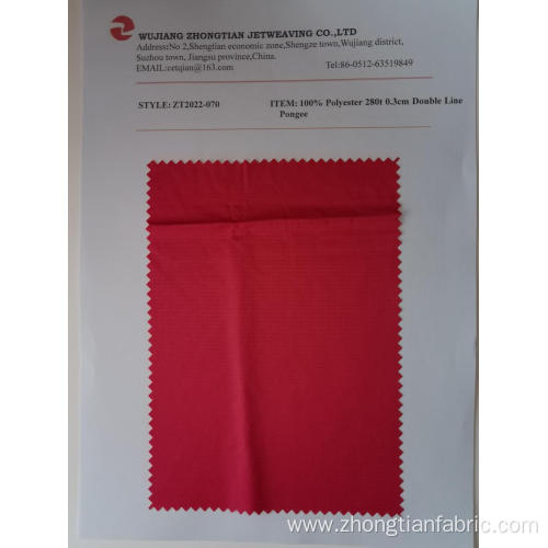 100% Polyester 280t 0.3cm Double Line Pongee